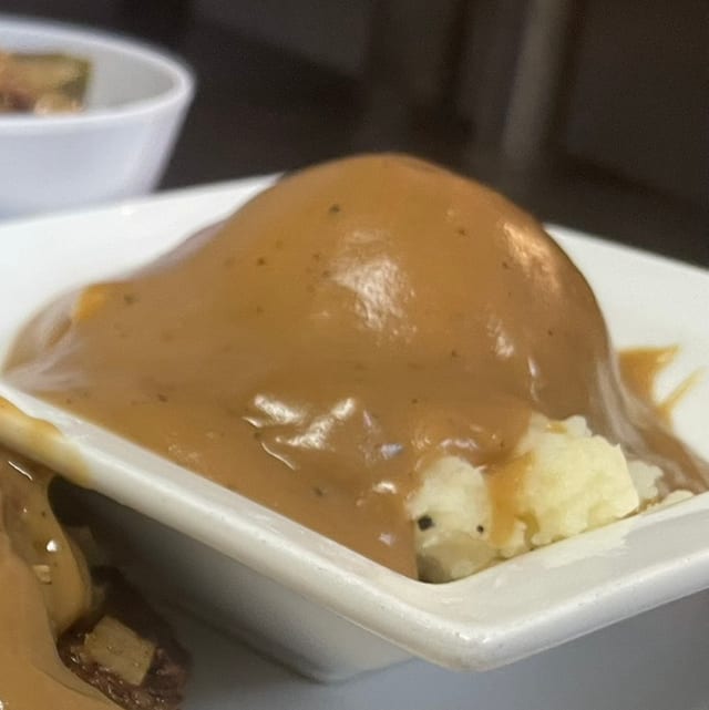 Mashed W/ Brown Gravy.